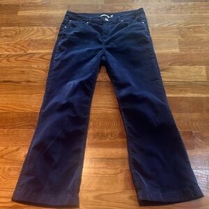 Soft surroundings blue velvet bell pants size 10